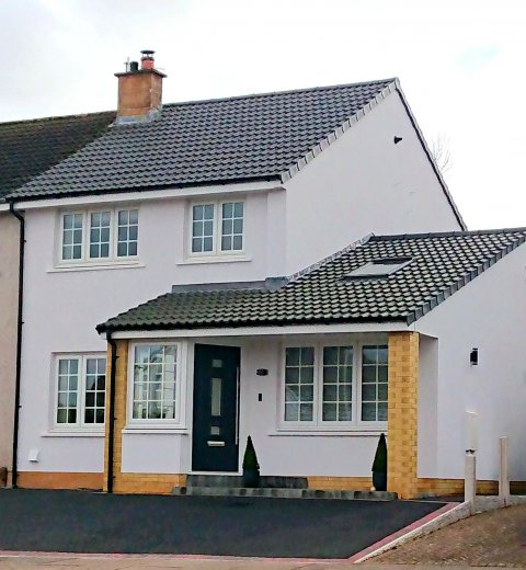 House extension added to a new property at Green Lane in Cumbria